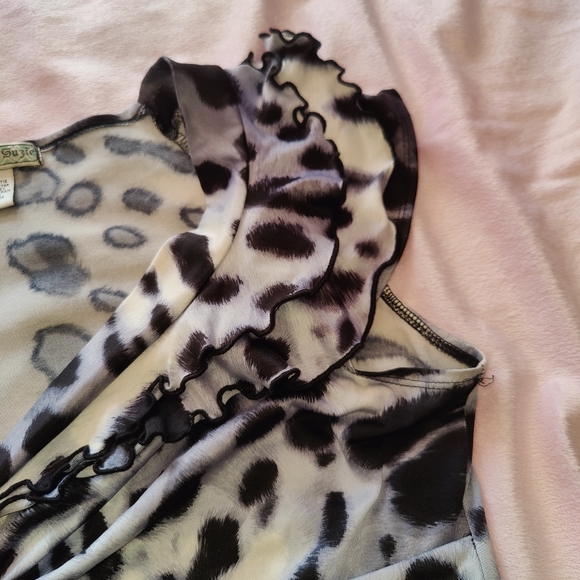 Vintage Suzie XL snow leopard print top - Picture 3 of 4